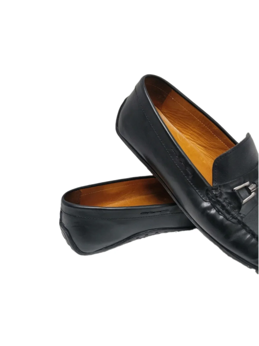 Donald Pliner Imari Black Leather Slip-On Moccasin Driving Loafer Men Size 11M